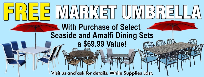 Free Umbrella with Select Dining Sets